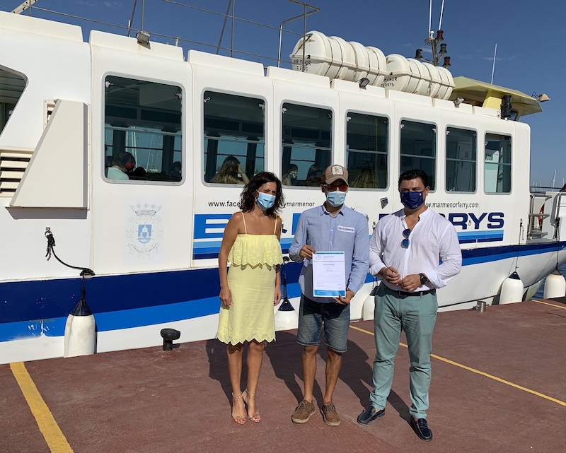 El ferry Mar Menor ha obtenido el certificado de Turismo seguro