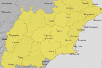 Mapa de aviso amarillo por lluvia el 19 de septiembre