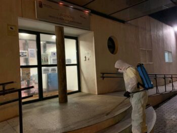 Desinfección en un centro de salud de Torre Pacheco