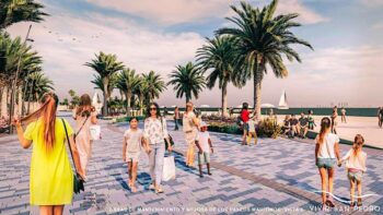 Montaje de la futura imagen del paseo de La Puntica