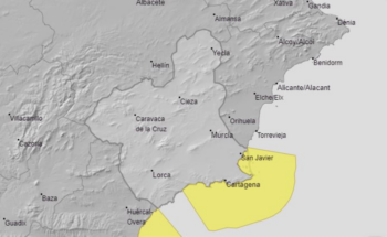 Aviso amarillo de la Aemet en la costa del Mar Menor