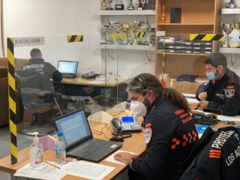 Rastreadores Covid en el centro de seguridad de Los Alcázares