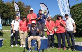 Los deportistas de golf adaptado de Aidemar en Santander