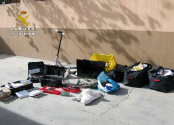 Objetos recuperados de los robos en vehículos