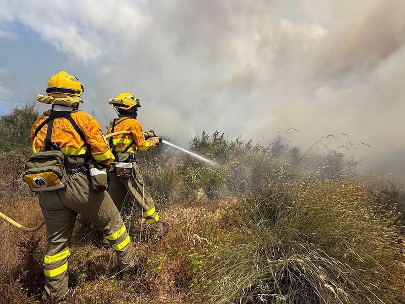Bomberos frenan el incendio de La Hita