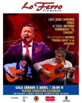 Gala de flamenco de Lo Ferro del sábado 5 de abril 2025 Cartel de la gala del sábado 5 de abril de 2025
