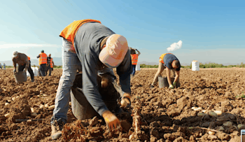 Cultivos de patatas tempranas en La Puebla