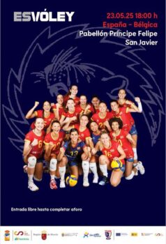 Cartel partido amistoso entre España y Belgica de Voleibol Femenino Cartel del Partido Amistoso entre España y Belgica