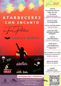 Cartel informativo de 'Atardeceres con encanto en Torre Pacheco'