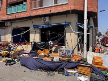 Estado del local y de los puestos tras la deflagración