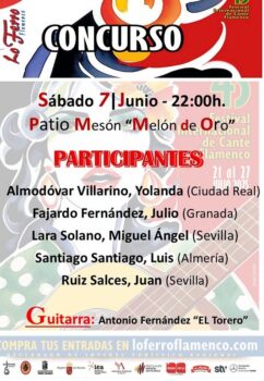 Cartel de las pruebas selectivas en el Festival de flamenco de Lo Ferro