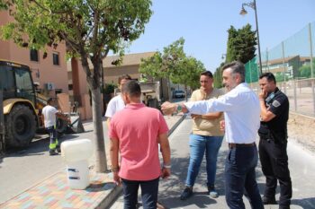 El alcalde, Pedro Javier Sánchez, visitó las obras de la avenida del Taibilla