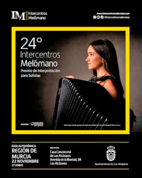 Cartel del 24º Intercentros Melómano con una joven solista