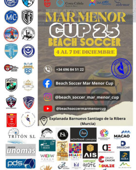 Cartel del torneo Mar Menor Cup 25 de fútbol playa