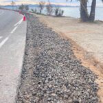 Obras del nuevo paseo marítimo en Playa Chica, La Manga del Mar Menor.