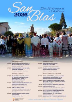 Cartel de la romería de San Blas con actividades y fechas