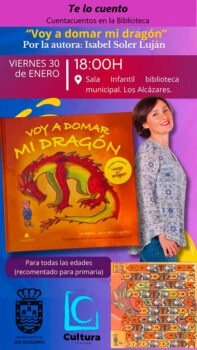 Cartel del cuentacuentos 'Voy a domar mi dragón' en la biblioteca