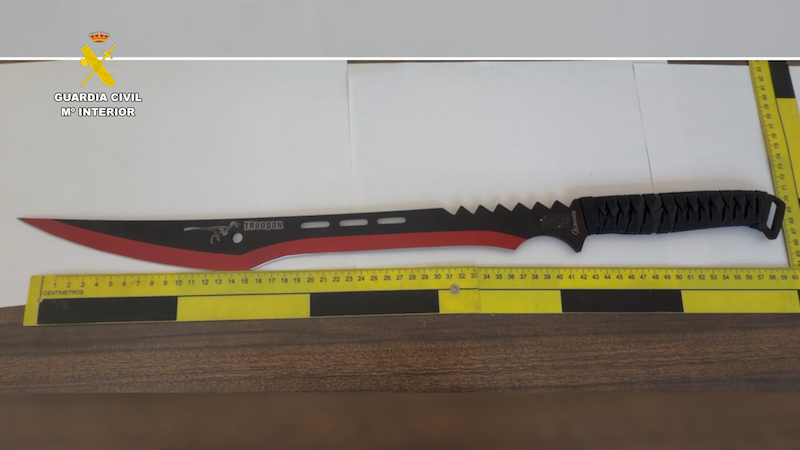 Machete incautado por la Guardia Civil en Torre Pacheco