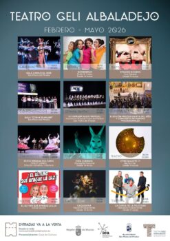 Cartel de la programación del Teatro Geli Albaladejo en San Pedro del Pinatar