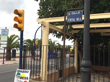 Señal de calle General Mola en San Pedro del Pinatar