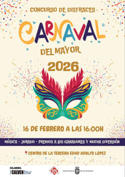 Cartel del concurso de disfraces del Carnaval del Mayor 2026 en Los Alcázares