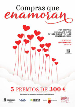 Cartel de la campaña Compras que enamoran en Torre Pacheco