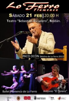Cartel promocional del evento flamenco en el Teatro Sebastián Escudero