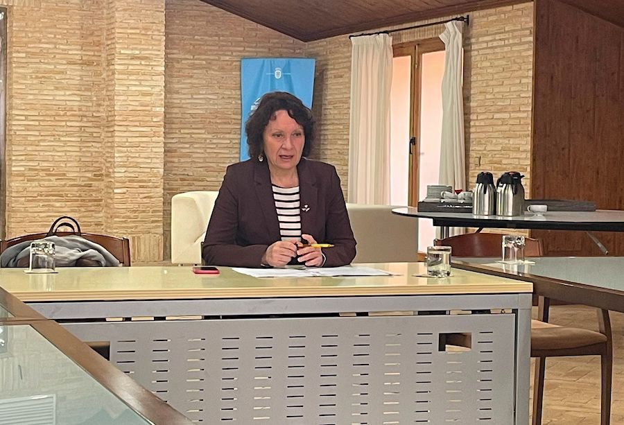 María Marín durante una reunión del Comité de Seguimiento del Mar Menor
