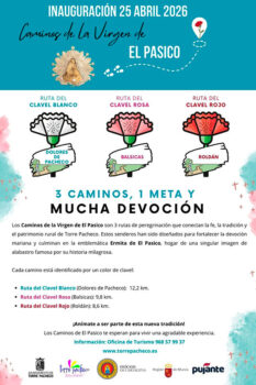 Cartel de inauguración de los caminos de la Virgen del Pasico en Torre Pacheco