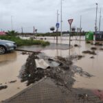 Inundación en El Mojón tras intensas lluvias y corte de carretera