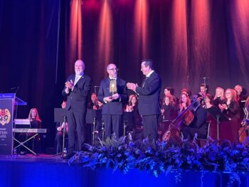 David Martínez durante su pregón de Semana Santa en San Javier
