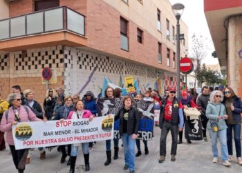 Manifestantes en San Javier contra la planta de biometano