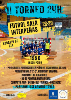 Cartel del torneo de fútbol sala Interpeñas en Roldán