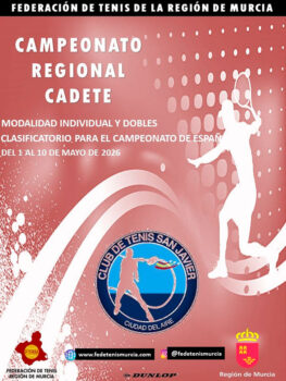 Cartel del Campeonato Regional Cadete de Tenis en San Javier