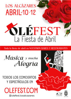 Cartel del Olé Fest en Los Alcázares con detalles de flamenco