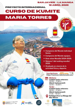 Cartel del curso de kumite con María Torres en San Javier
