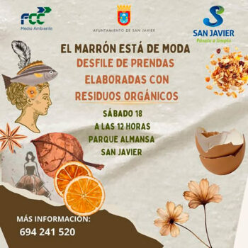 Cartel del desfile de moda con prendas de residuos orgánicos en San Javier