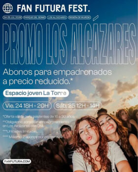 Promoción del Fan Futura Fest en Los Alcázares con jóvenes sonriendo