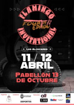 Cartel del Flamingo Invitational en Los Alcázares con kettlebell