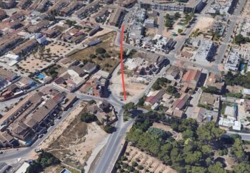 Vista aérea de la intersección entre Antonio Carrillo y Las Palmas en San Pedro del Pinatar