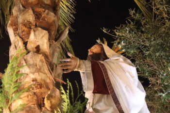 Escultura de Cristo en la Oración del Huerto durante la procesión.