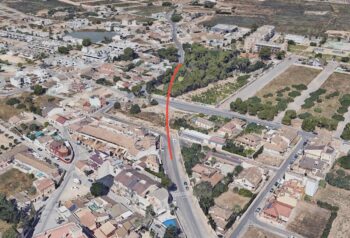 Vista aérea de la unión de la avenida Villa Alegría en San Pedro del Pinatar