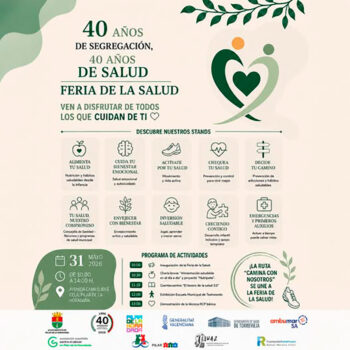 Cartel de la Feria de la Salud en Pilar de la Horadada con actividades y stands