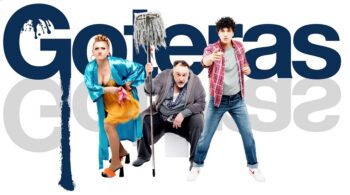 Tres actores en escena de la obra Goteras en el Teatro Circo Apolo.
