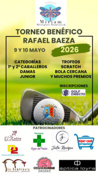 Cartel del torneo benéfico Rafael Baeza con detalles sobre categorías y premios