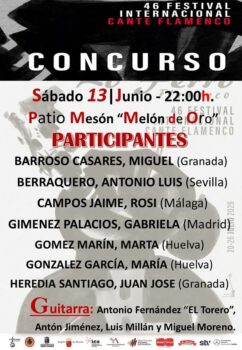 Cartel del concurso de cante flamenco en el festival internacional