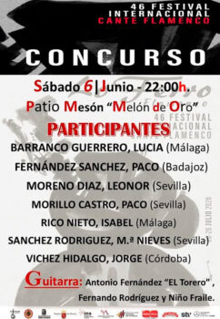 Cartel del 46 Festival Internacional de Cante Flamenco en Lo Ferro