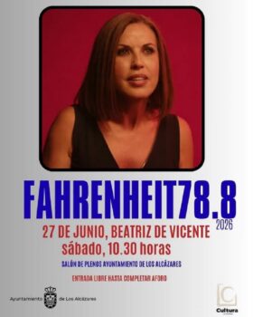Cartel del evento Fahrenheit 78.8 con Beatriz de Vicente