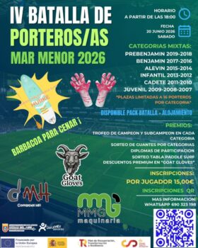 Cartel de la IV Batalla de Porteros en Mar Menor 2026 con detalles del evento