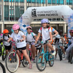Alumnos en marcha ciclista con bicicletas en Torre Pacheco